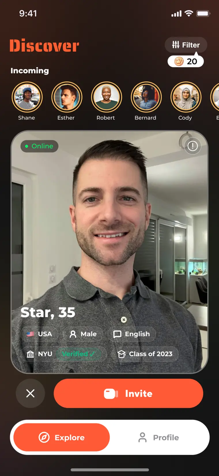 OMQ discovery screen